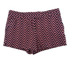 ANN TAYLOR LOFT Women's Size 10 The Riviera Shorts Pink Navy Chevron 100% Cotton
